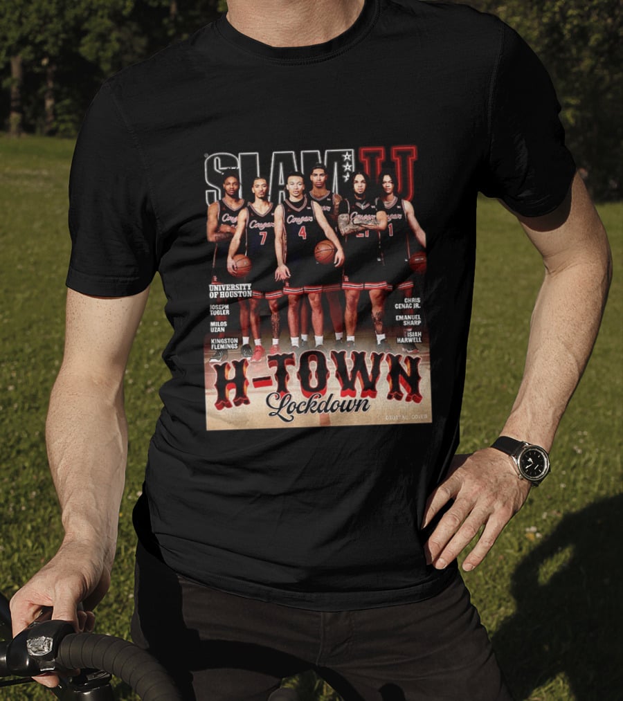 Slam U H Town Lockdown University Of Houston Basketball Team Cover T-Shirt