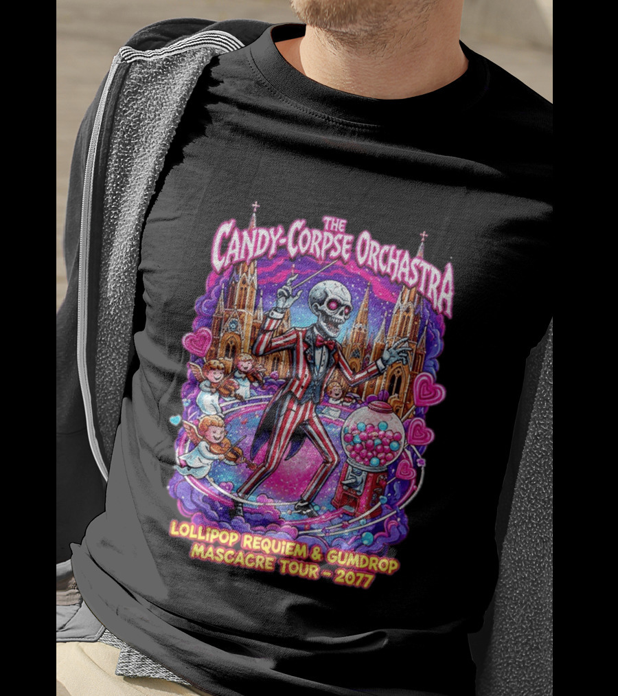 The Candy Corpse Orchestra Lollipop Requiem And Gumdrop Massacre Tour 2077 T-Shirt