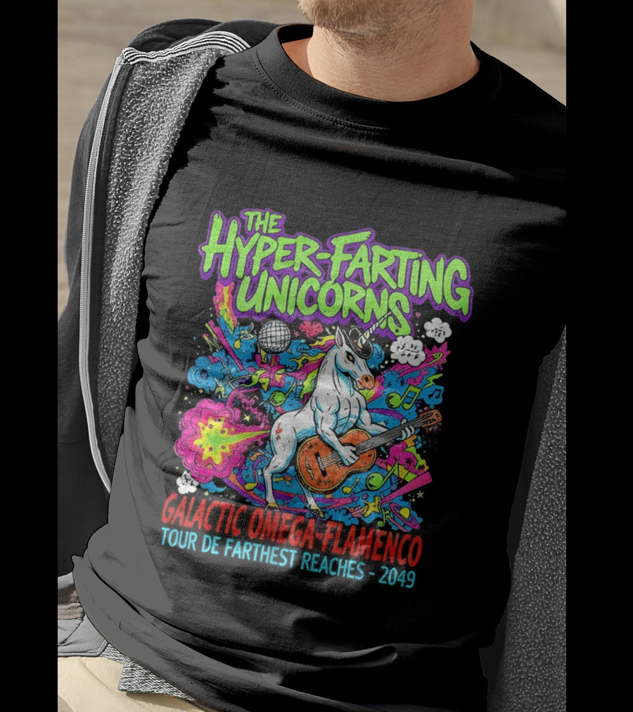 The Hyper Farting Unicorns Galactic Omega Flamenco Tour De Farting Rockers 2019 T-Shirt