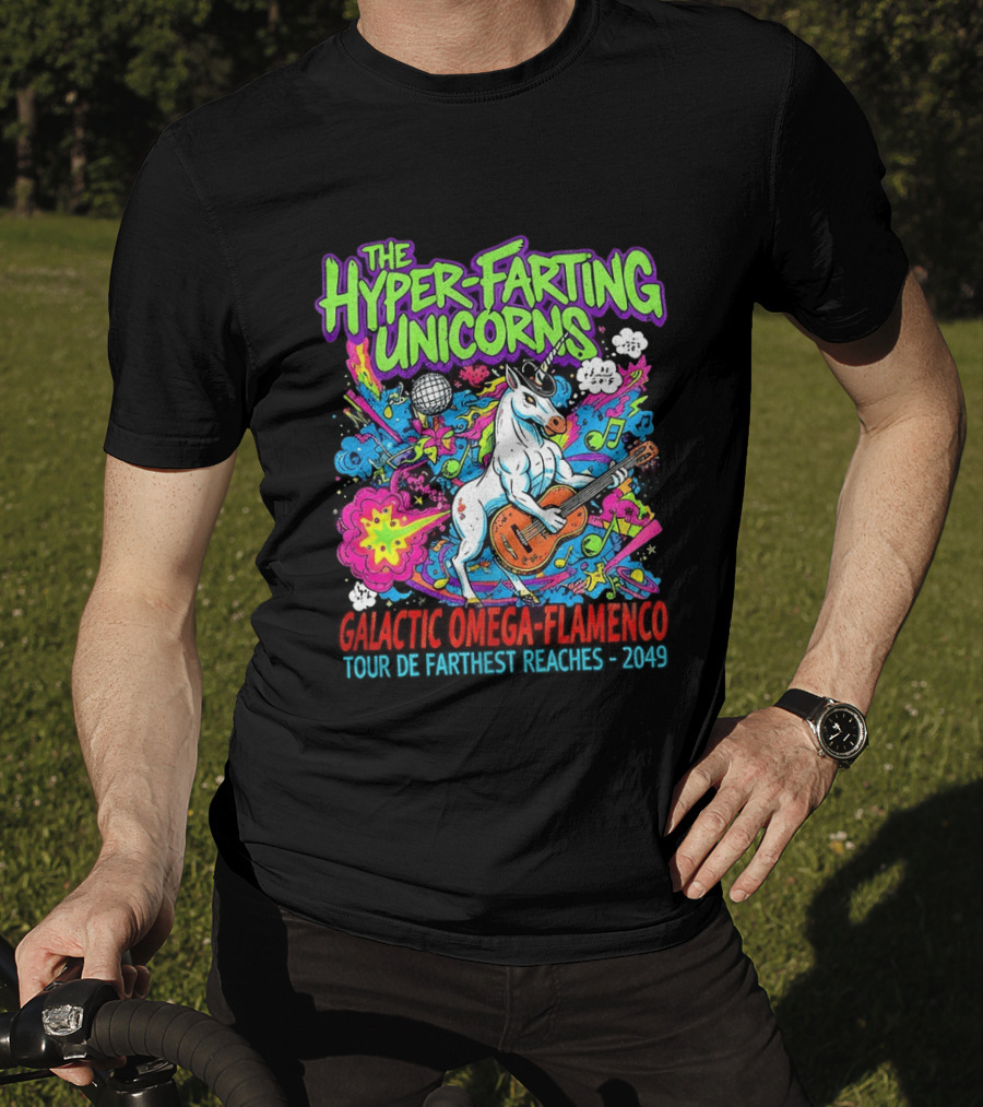 The Hyper Farting Unicorns Galactic Omega Flamenco Tour De Farting Rockers 2019 T-Shirt