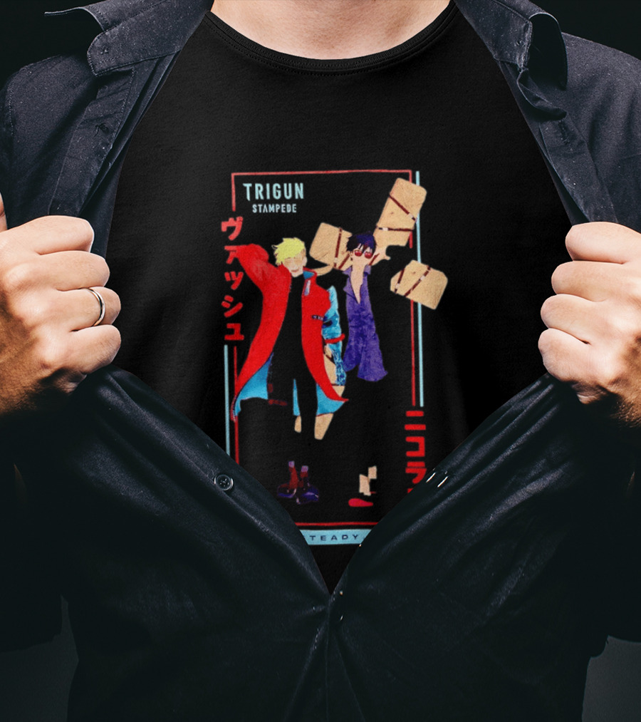 Trigun Stampede Vash And Nicholas Ready Steady Roll T-Shirt