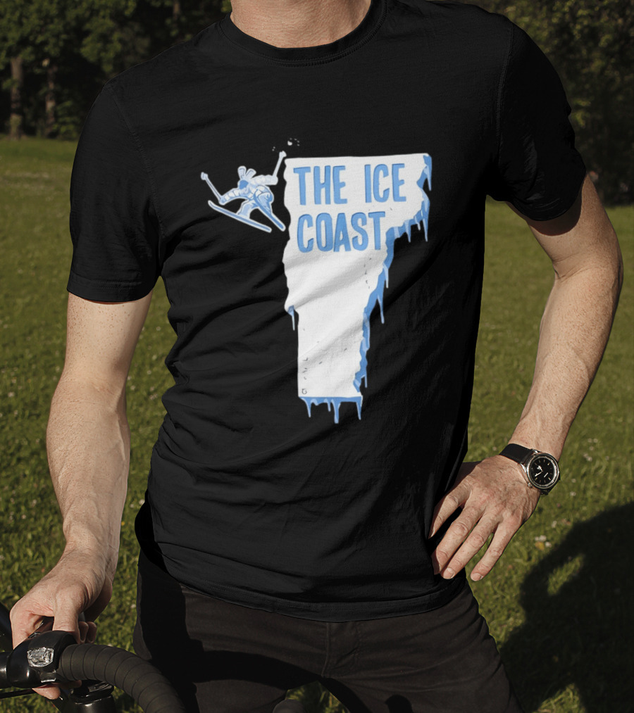 Vermont The Ice Coast Skiing Adventure Map T-Shirt