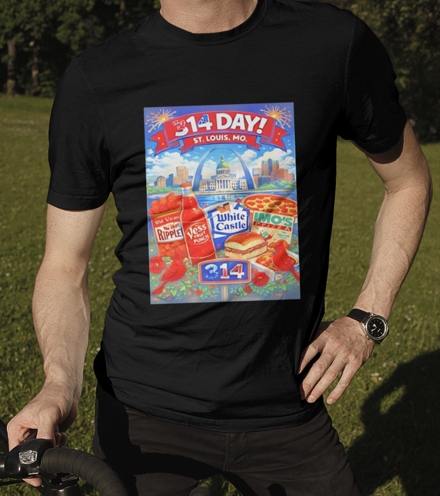 314 Day St Louis MO Arch Ripple Vess White Castle Imo's Pizza Cardinals T-Shirt