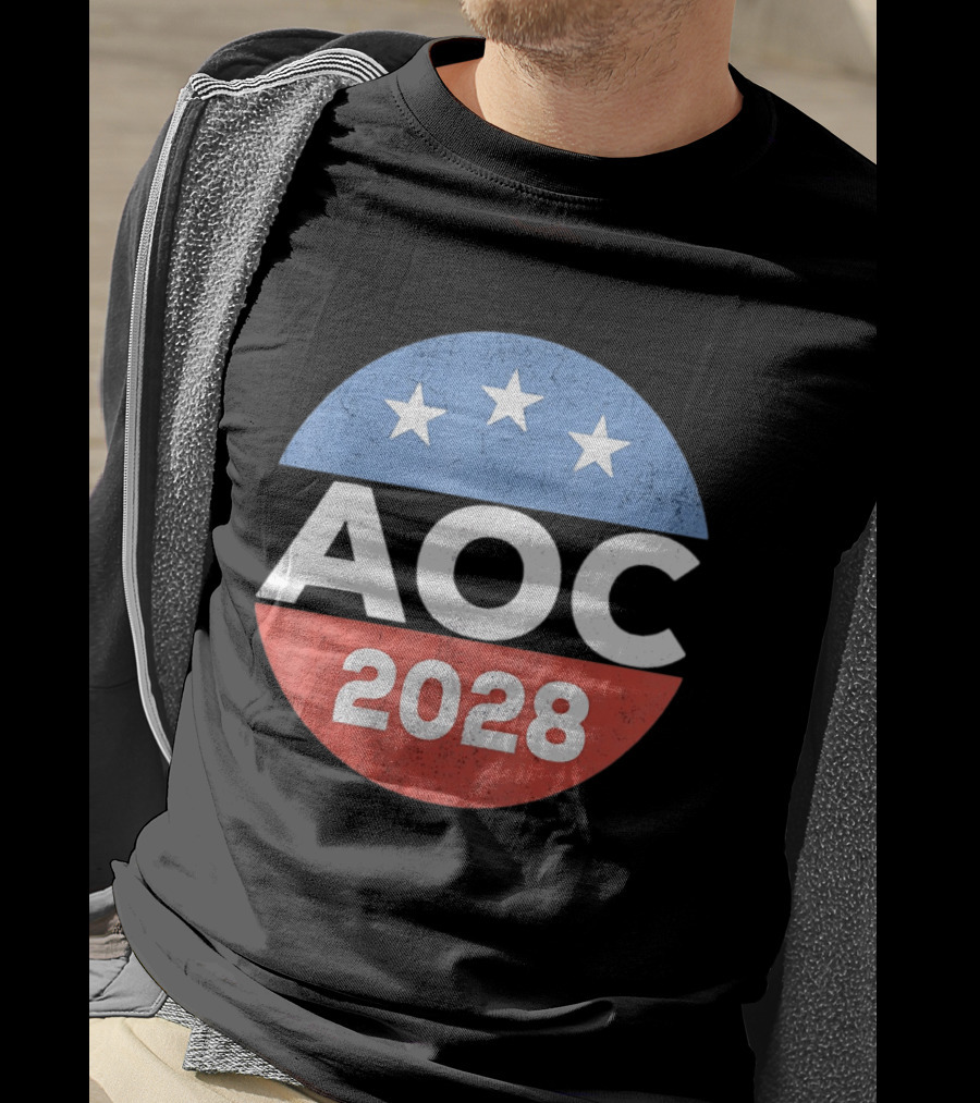 AOC 2028 Campaign Stars Political Election T-Shirt