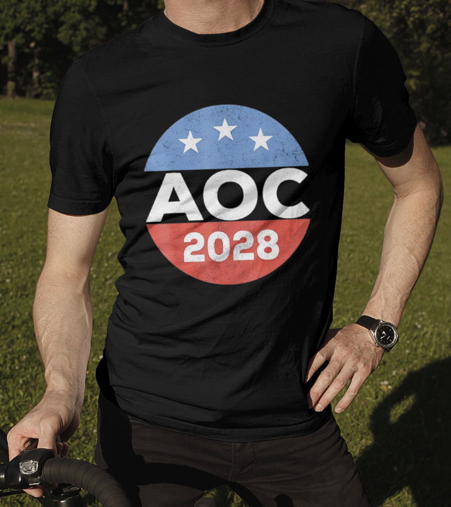 AOC 2028 Campaign Stars Political Election T-Shirt