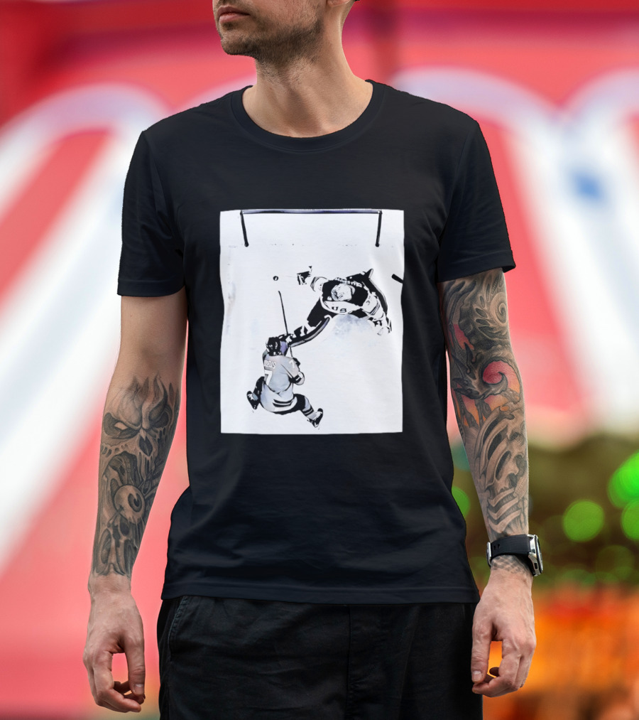 Connor Hellebuyck USA Olympic Gold Medal Win Hockey Action T-Shirt