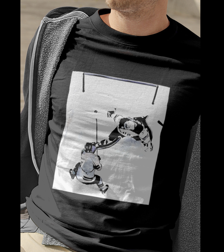 Connor Hellebuyck USA Olympic Gold Medal Win Hockey Action T-Shirt