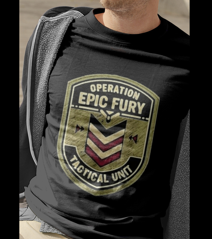 Operation Epic Fury Tactical Unit 90s Command Patch T-Shirt