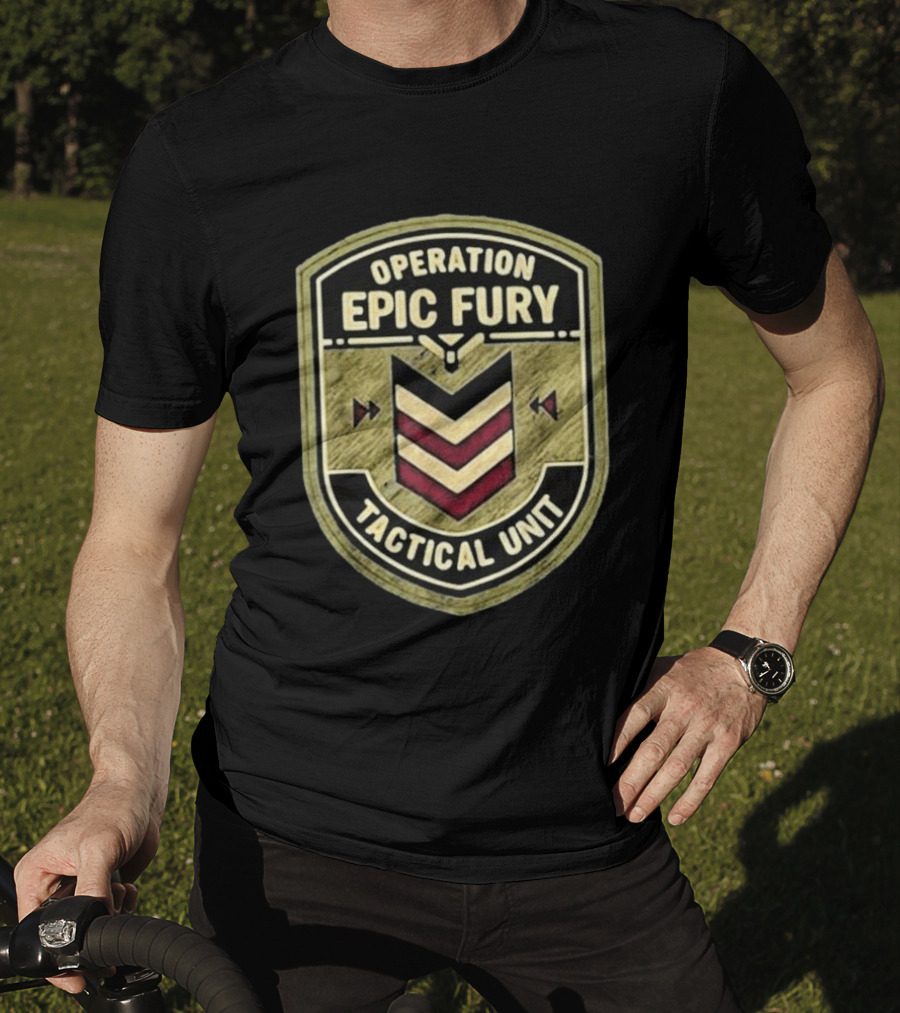 Operation Epic Fury Tactical Unit 90s Command Patch T-Shirt