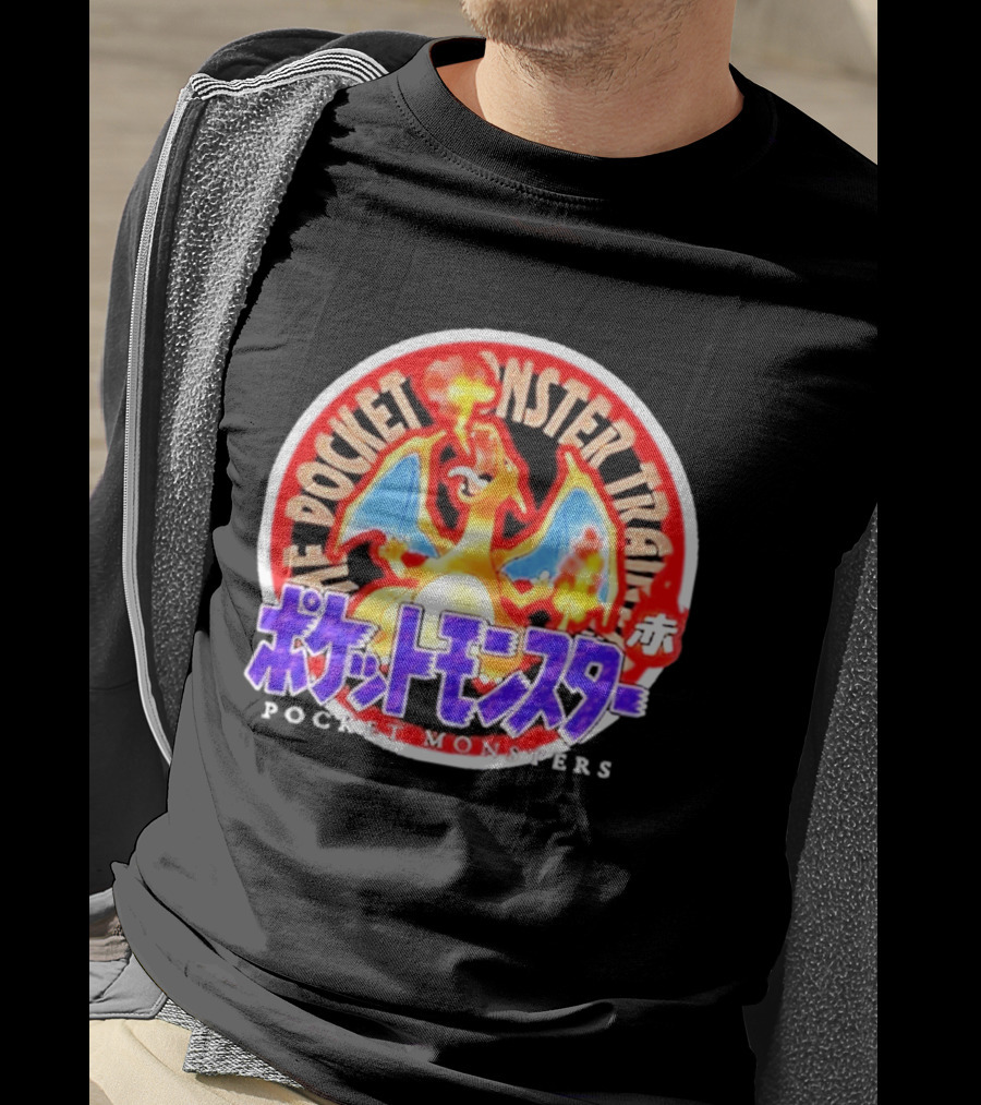 Pokemon Pocket Monster Trainer Charizard Japanese 30th Anniversary T-Shirt