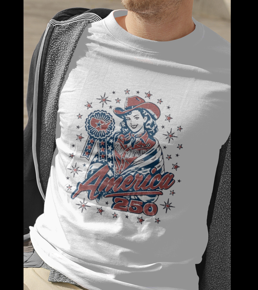 America 250 Western Cowgirl Stars T-Shirt