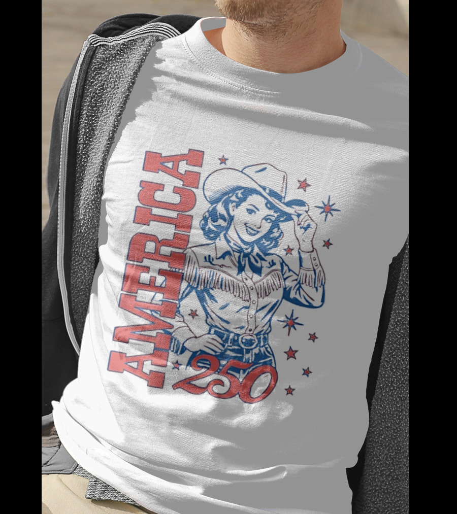 America 250 Western Girl Vintage Cowgirl T-Shirt