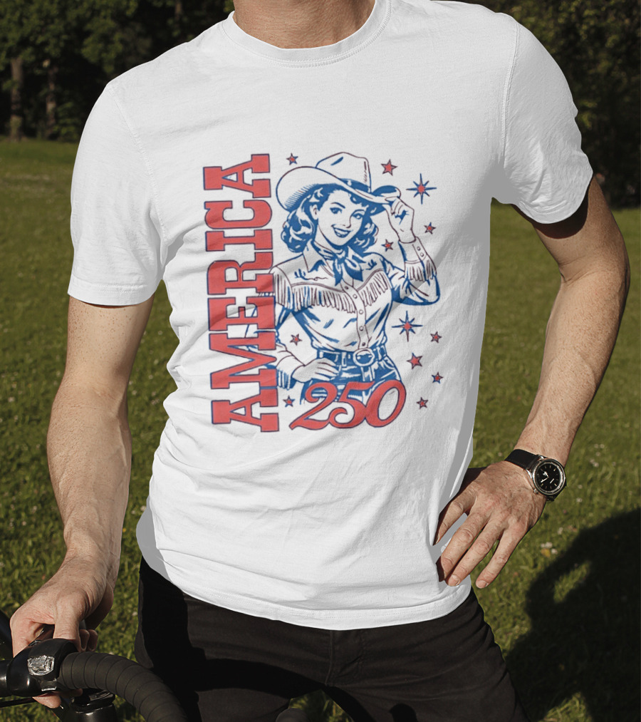 America 250 Western Girl Vintage Cowgirl T-Shirt