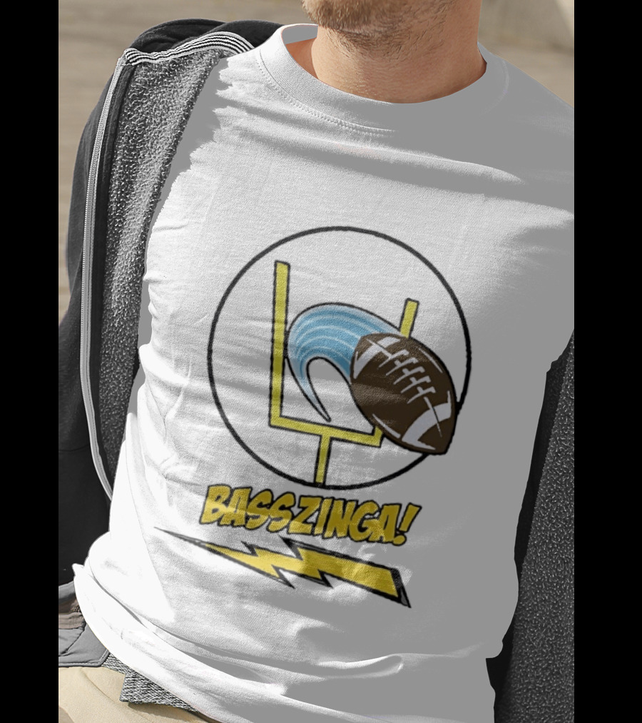 Basszinga Football Wave Goalpost Lightning T-Shirt