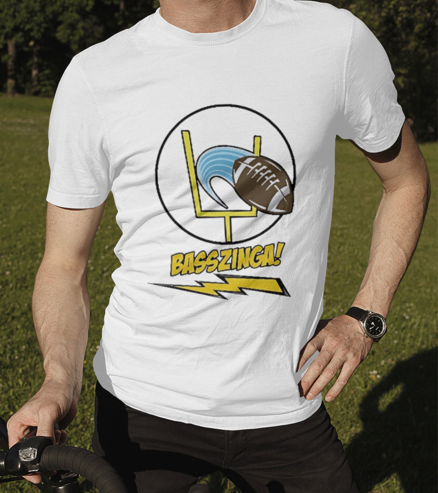 Basszinga Football Wave Goalpost Lightning T-Shirt