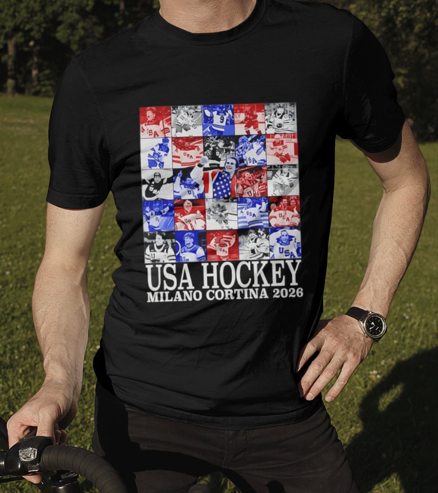USA Hockey Team Collage Milano Cortina 2026 T-Shirt
