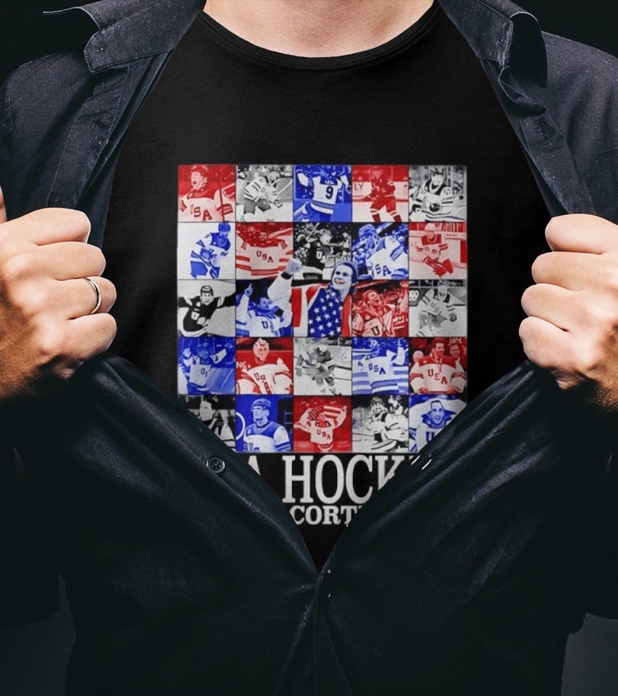 USA Hockey Team Collage Milano Cortina 2026 T-Shirt