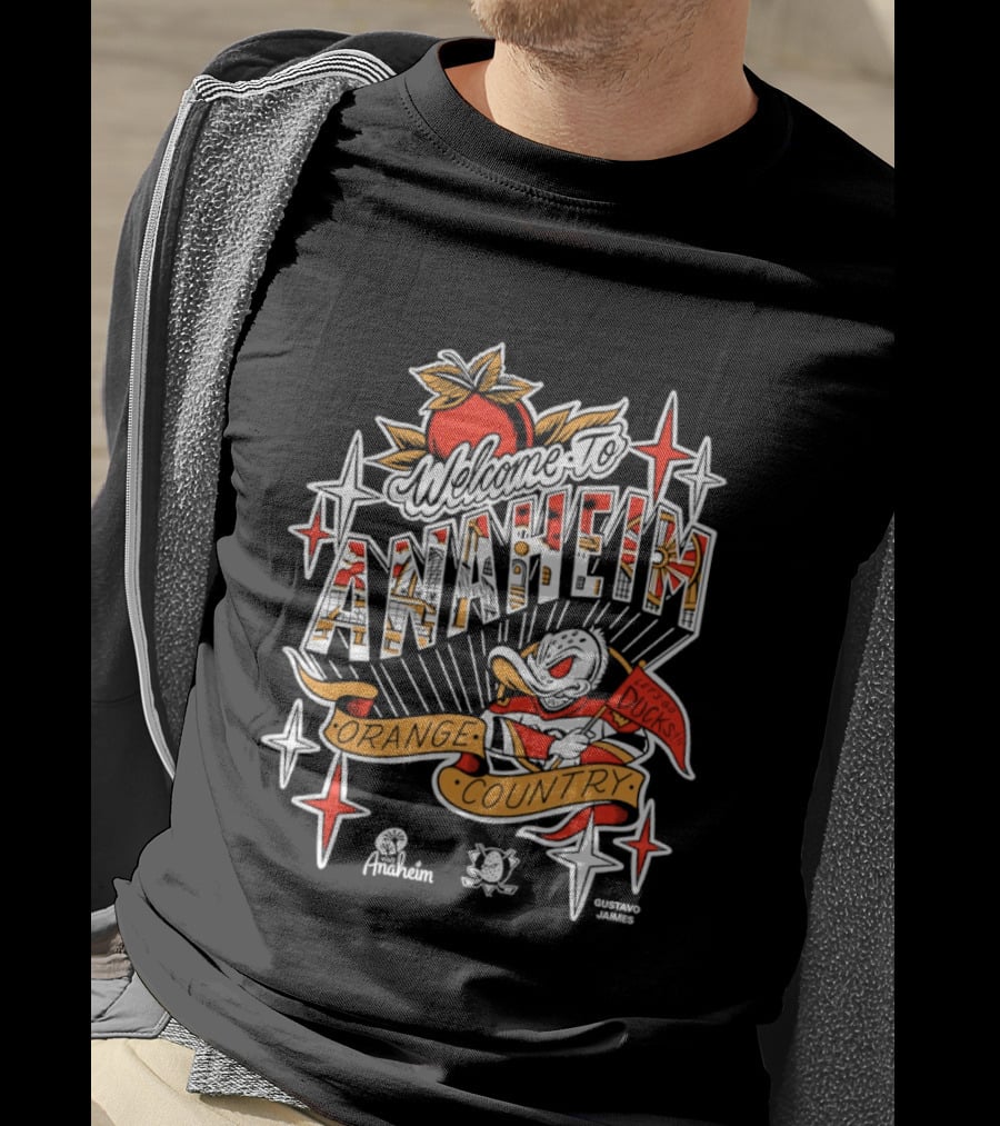 Welcome To Anaheim Ducks Orange County Disney Collaboration T-Shirt
