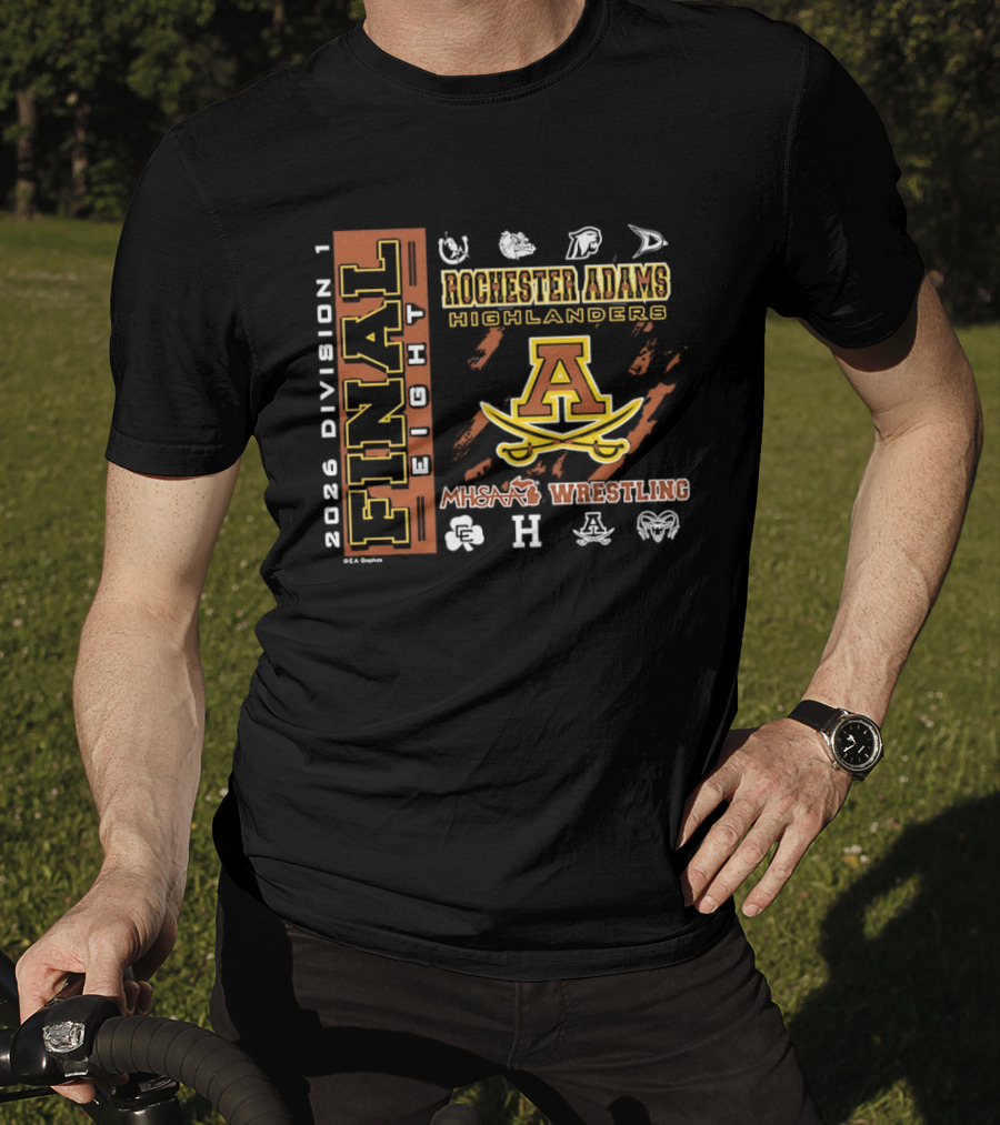 2026 Division 1 Final 8 Rochester Adams Highlanders MHSAA Wrestling T-Shirt