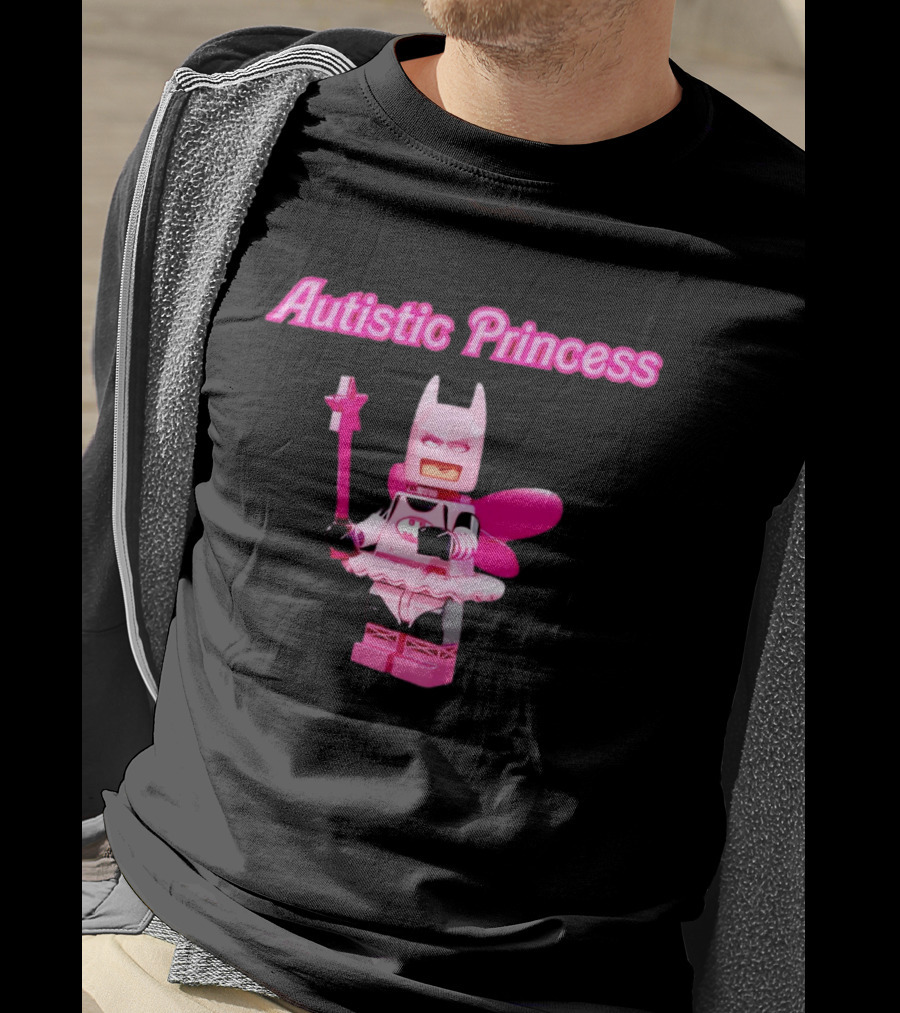 Autistic Princess Pink Batman Figurine With Fairy Wings And Wand T-Shirt