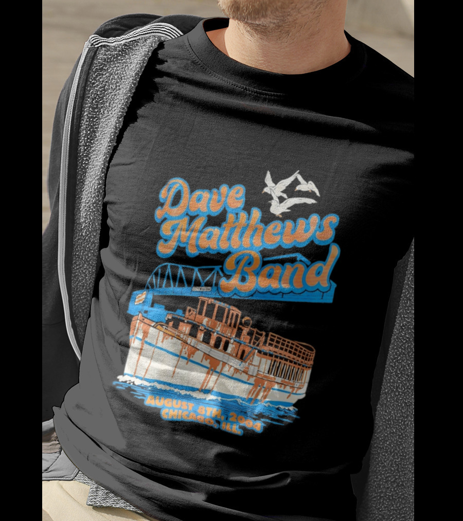 Dave Matthews Band August 8th 2004 Chicago Ill Blue Orange Boat Concert T-Shirt