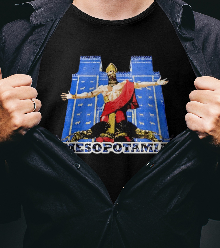 Mesopotamia Ancient Ziggurat Warrior Embrace T-Shirt