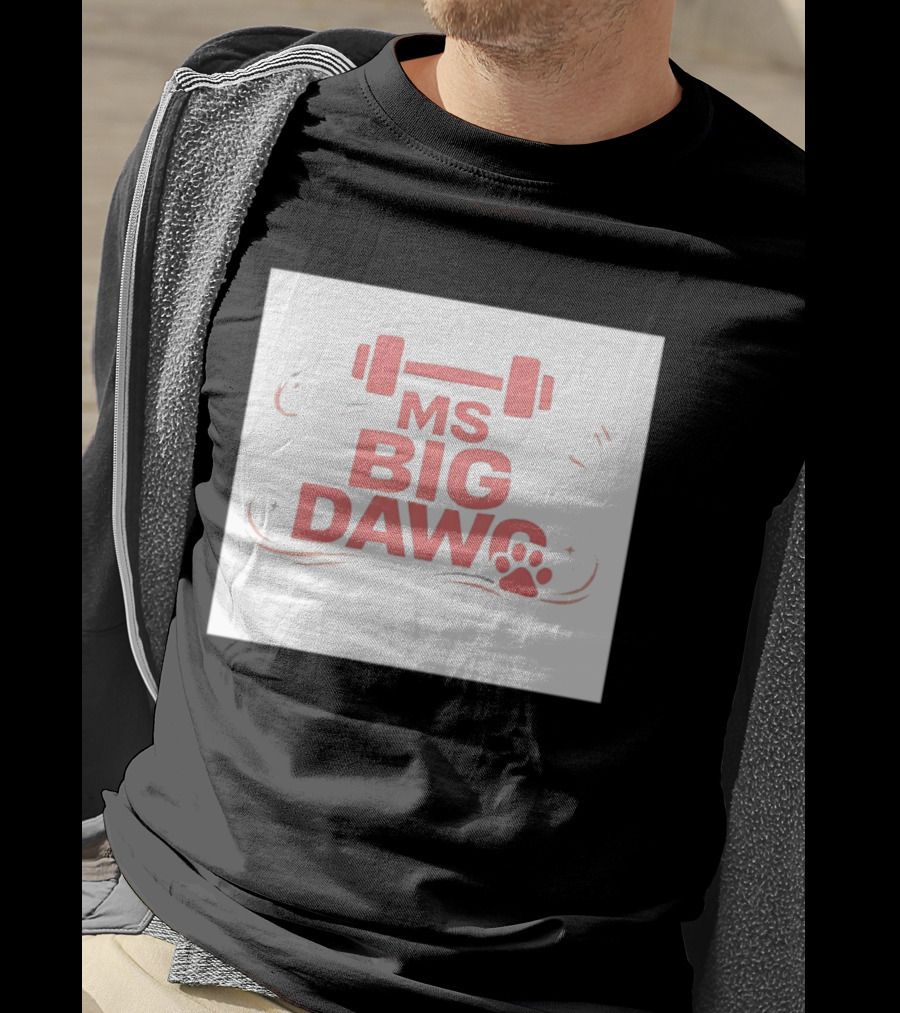 MS Big Dawg Weightlifting Paw Print Fitness T-Shirt