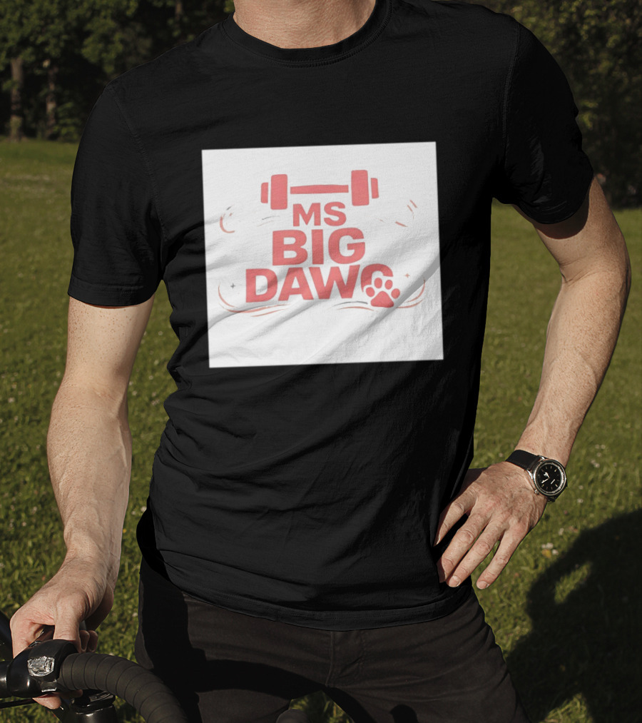 MS Big Dawg Weightlifting Paw Print Fitness T-Shirt