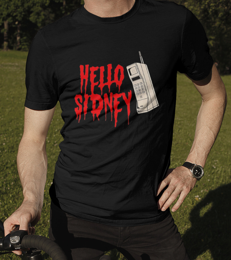 Hello Sidney Scream Movie Vintage Phone Dripping Blood T-Shirt