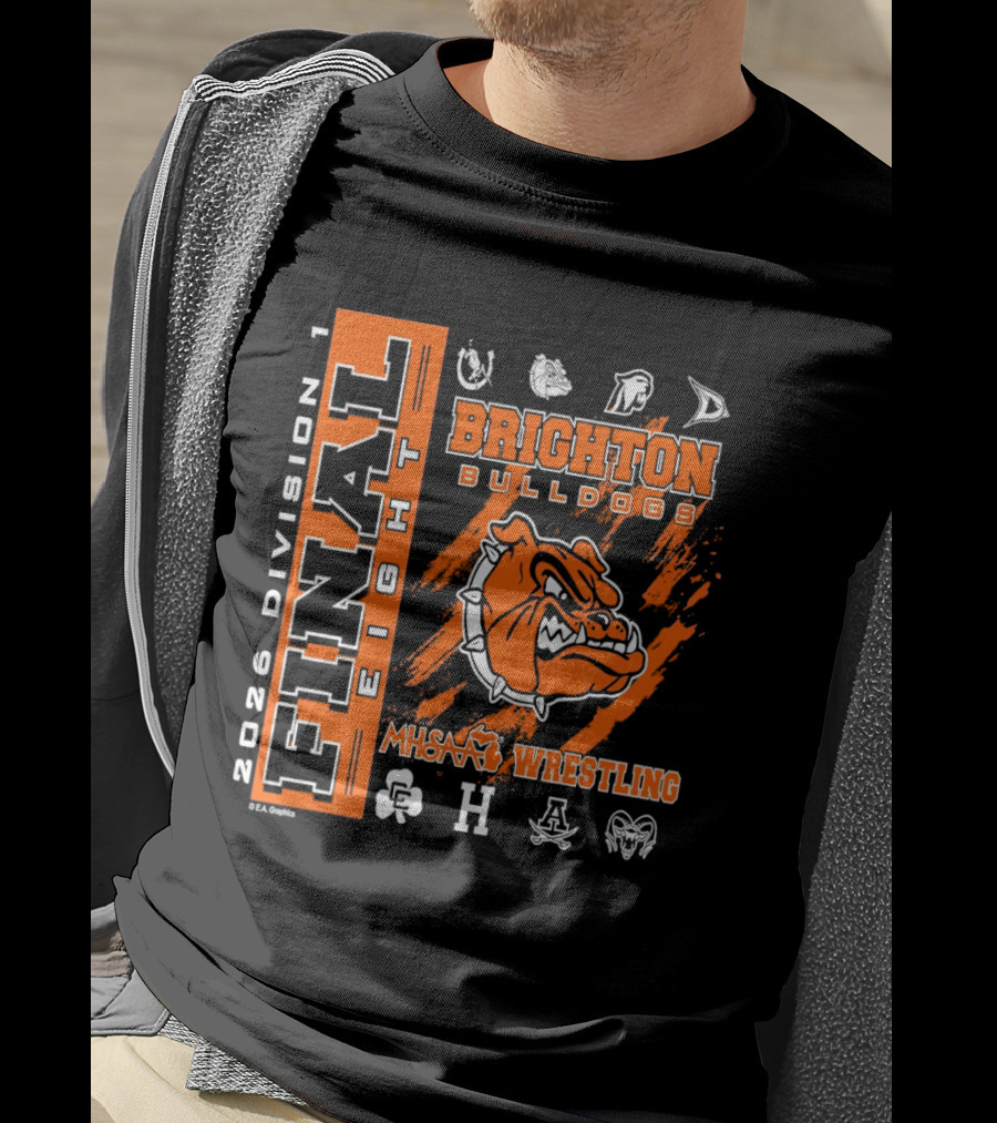 2026 Division 1 Final Eight Brighton Bulldogs MHSAA Wrestling T-Shirt