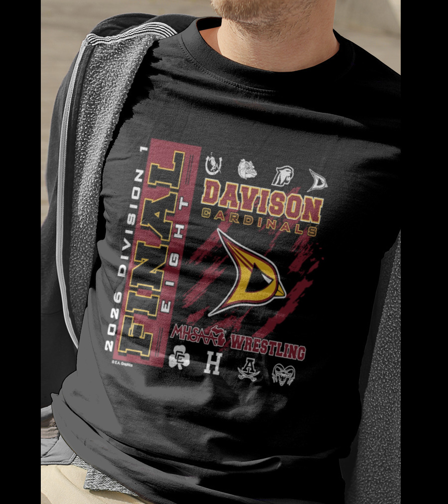 Davison Cardinals 2026 Division 1 Final Eight MHSAA Wrestling T-Shirt