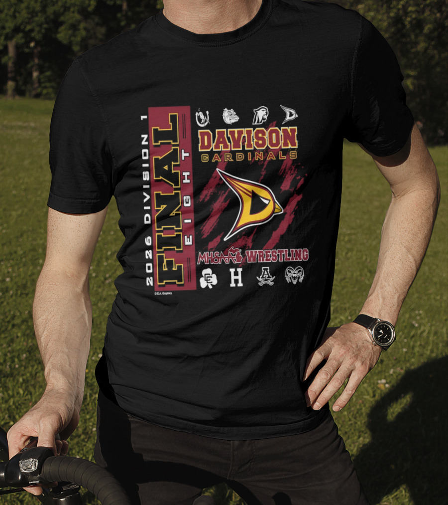 Davison Cardinals 2026 Division 1 Final Eight MHSAA Wrestling T-Shirt