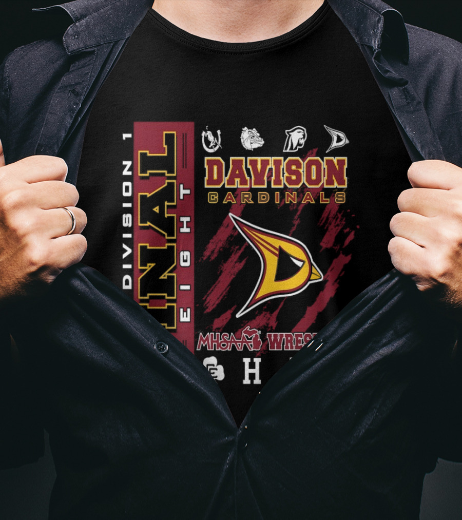 Davison Cardinals 2026 Division 1 Final Eight MHSAA Wrestling T-Shirt