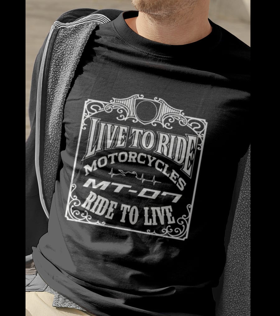 Live To Ride MT 07 Motorcycles Ride To Live Heatbeat T-Shirt