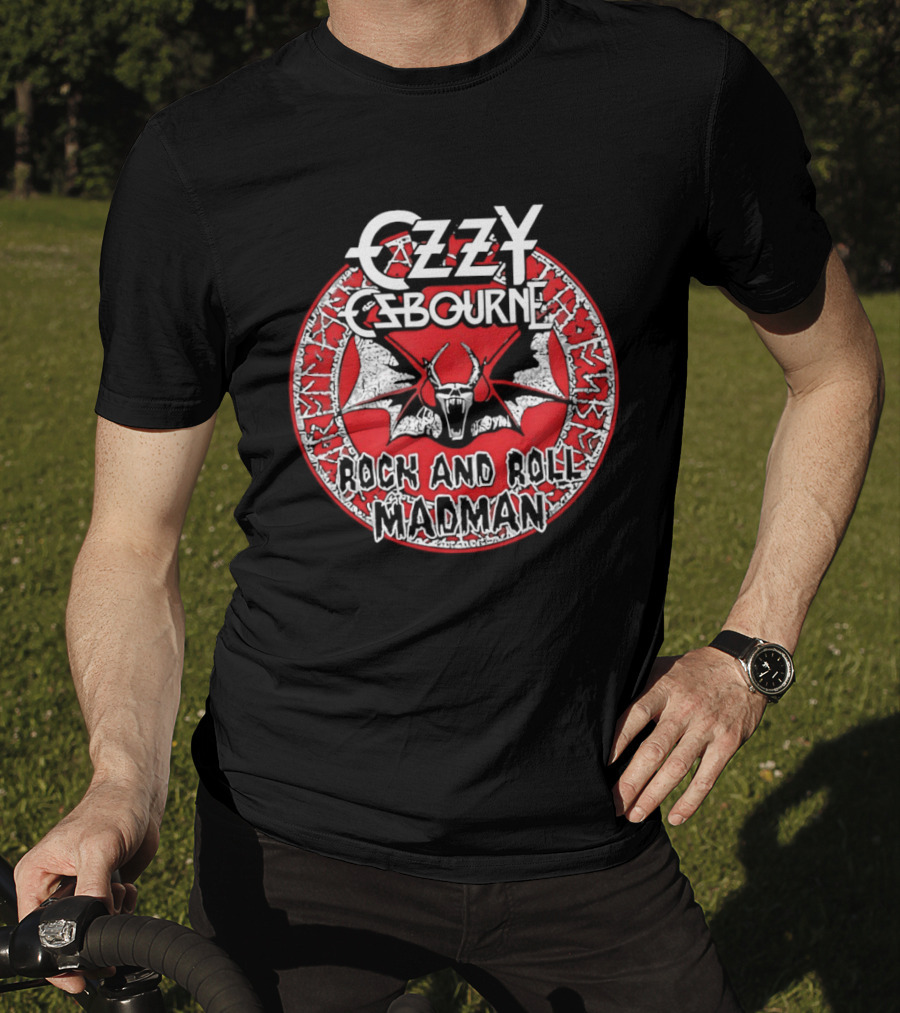 Ozzy Osbourne Rock And Roll Madman Horror Bat T-Shirt