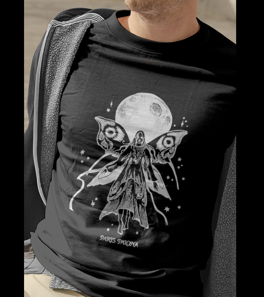 Paris Paloma Mothman Moon Scene T-Shirt