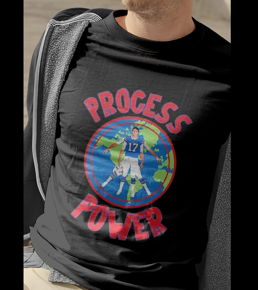 Process Power Josh Allen 17 Buffalo Bills Global Football T-Shirt