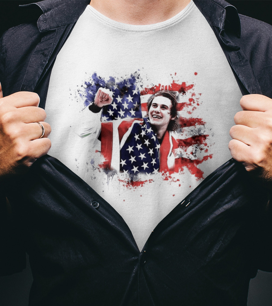 Jack Hughes USA Hockey Overtime Winner Victory Celebration T-Shirt