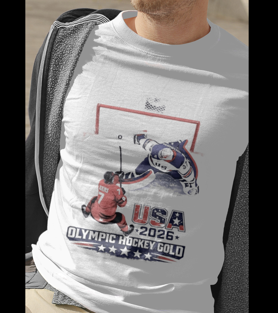 USA 2026 Olympic Hockey Gold Jack Hughes T-Shirt