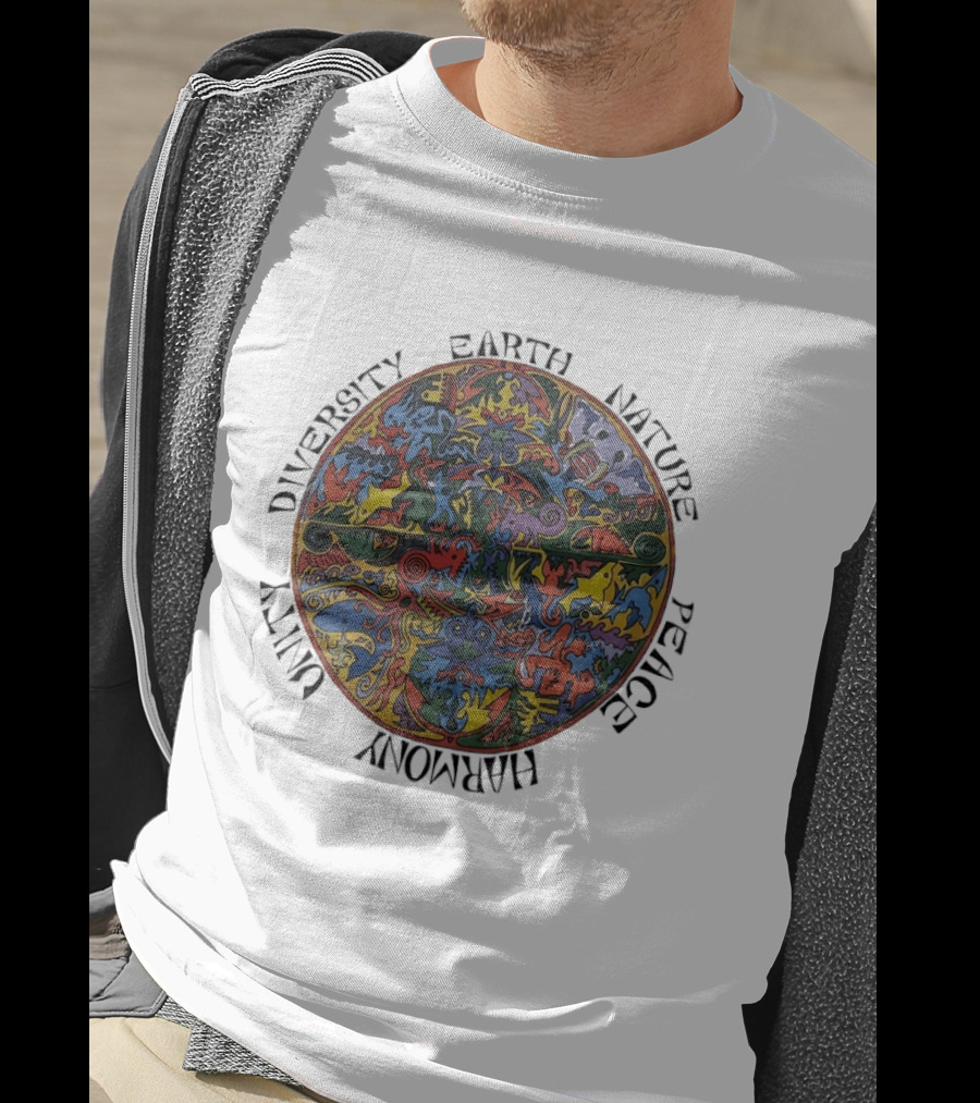 Diversity Earth Nature Peace Harmony Unity Psychedelic Mandala T-Shirt