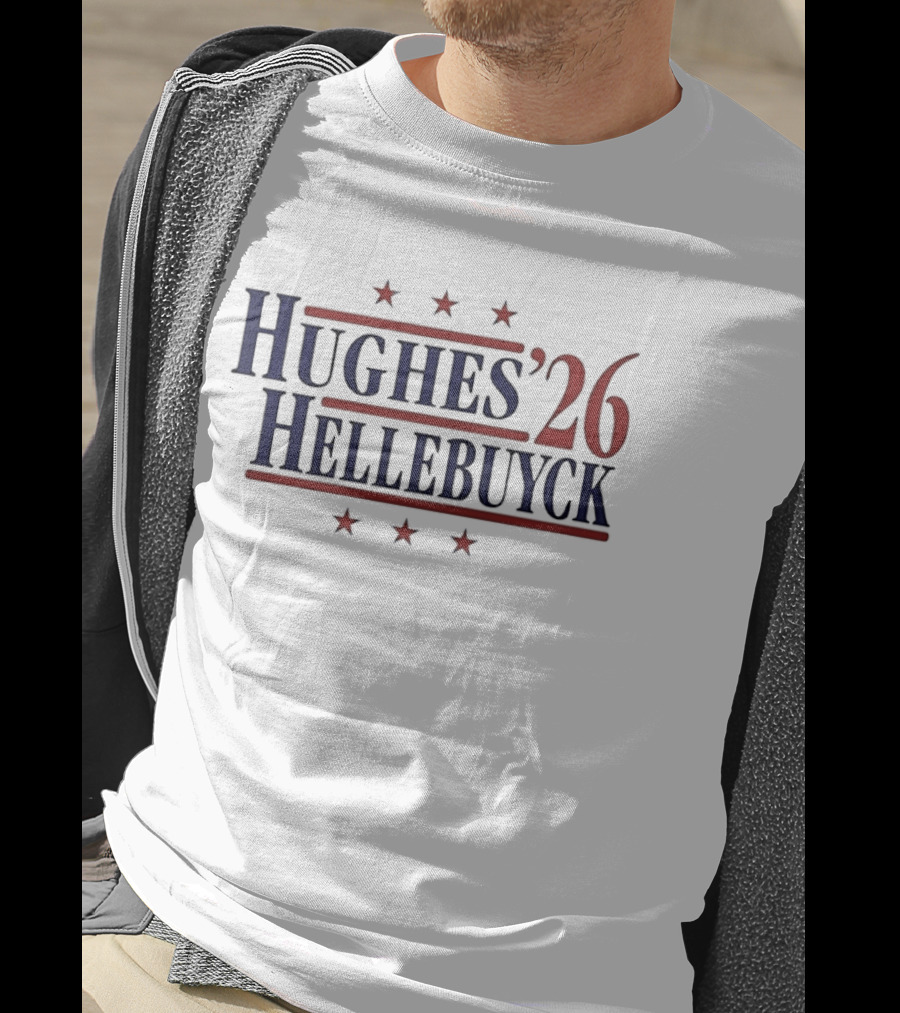 Hughes '26 Hellebuyck Stars USA Team Hockey T-Shirt