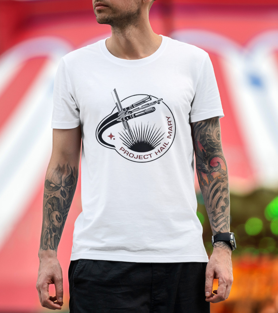 Project Hail Mary Space Mission Emblem Starburst Planetary Pathways T-Shirt