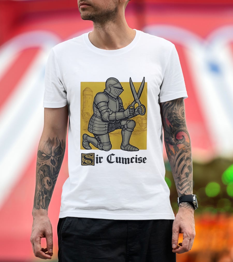 Sir Cumcise Knight Armor With Scissors Medieval T-Shirt