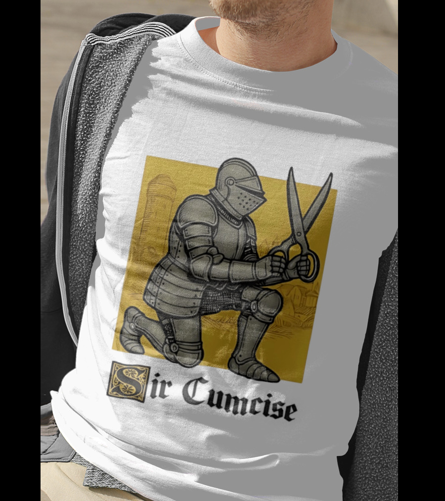 Sir Cumcise Knight Armor With Scissors Medieval T-Shirt