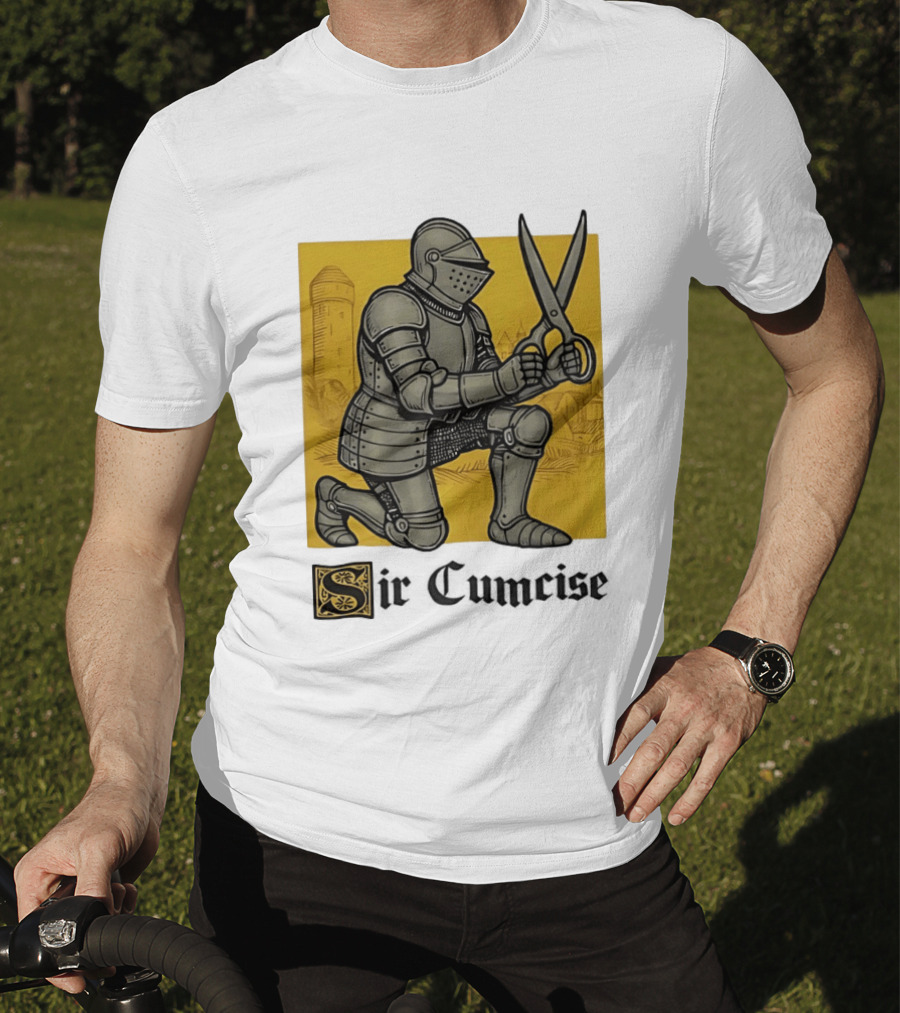 Sir Cumcise Knight Armor With Scissors Medieval T-Shirt