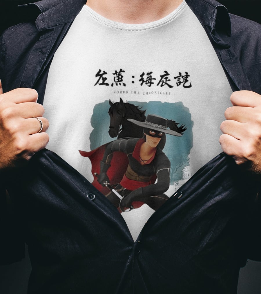 Zorro The Chronicles Heroic Adventure And Black Horse T-Shirt