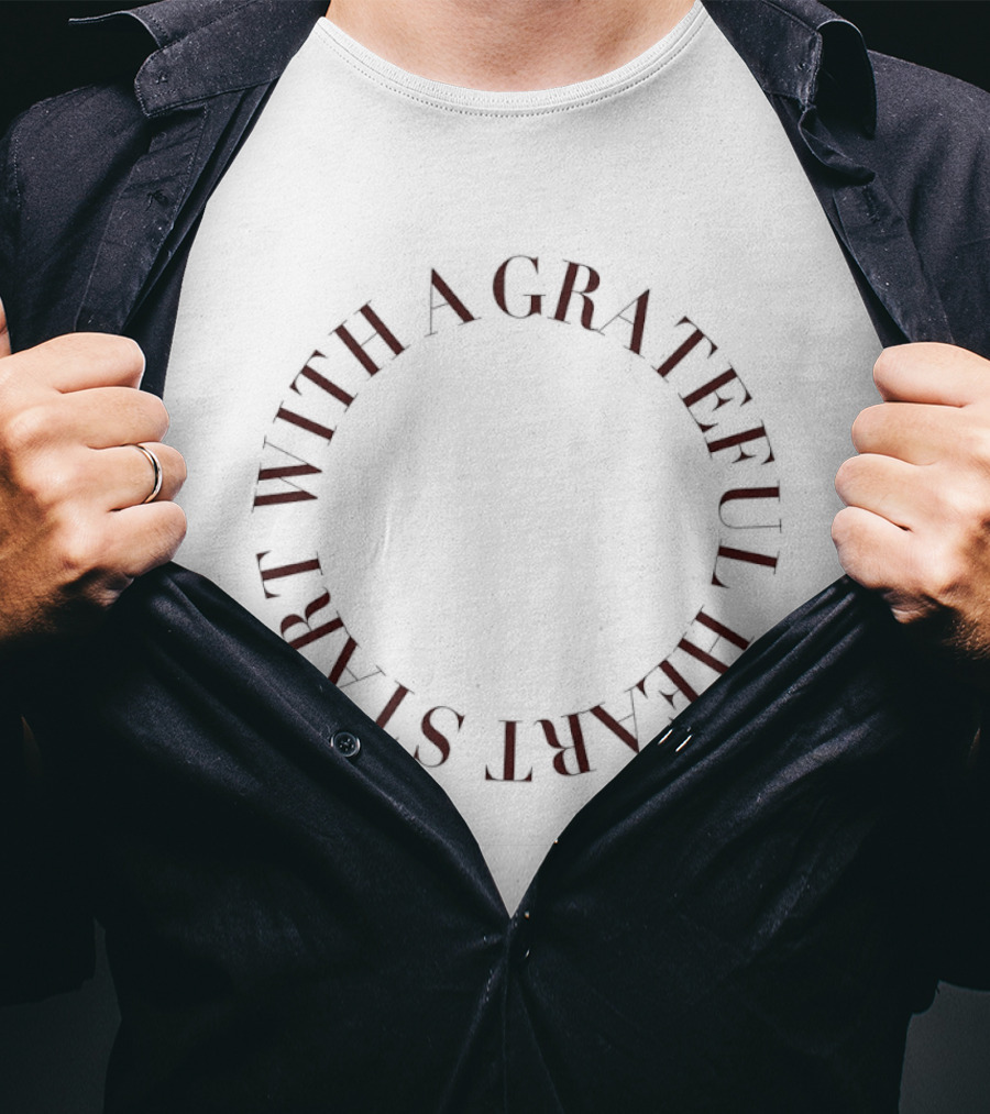 Start With A Grateful Heart Circle T-Shirt