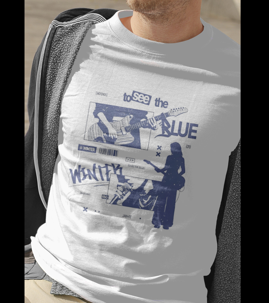 To See The Blue Winter Music Band Guitar T-Shirt