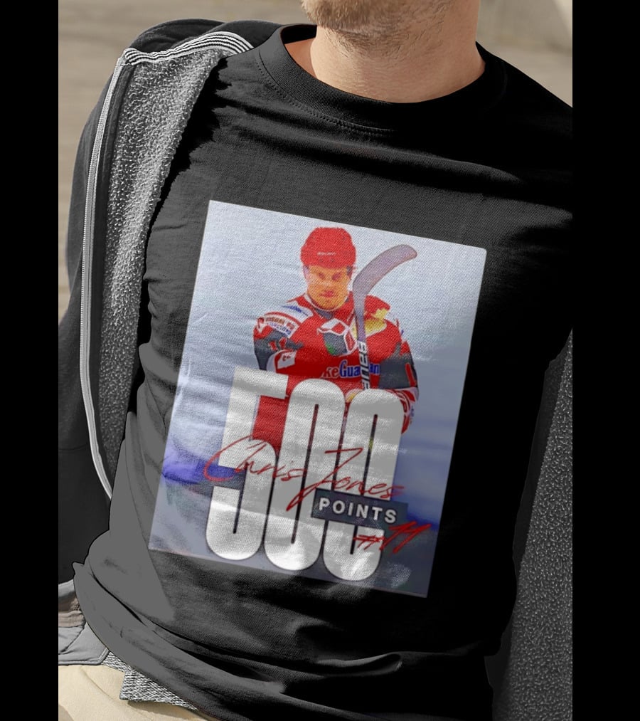 Chris Jones 500 Points Hockey Swindon Wildcats Number 47 T-Shirt