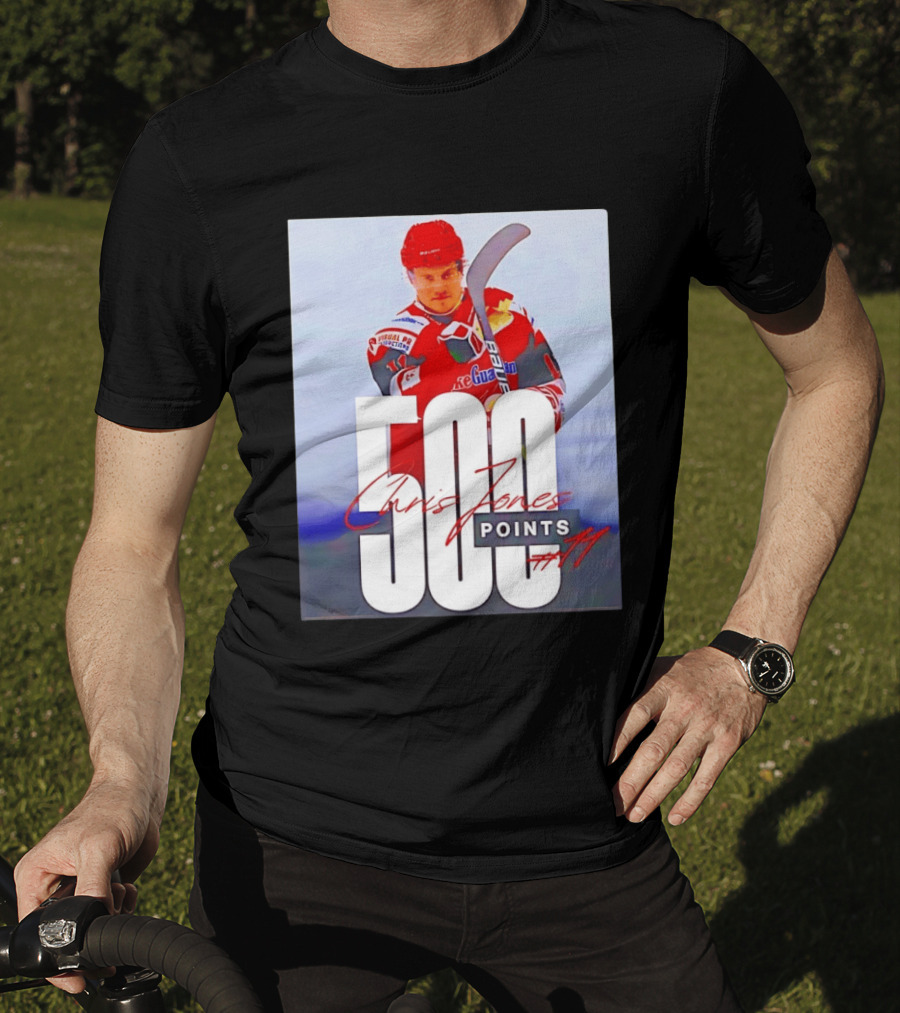 Chris Jones 500 Points Hockey Swindon Wildcats Number 47 T-Shirt